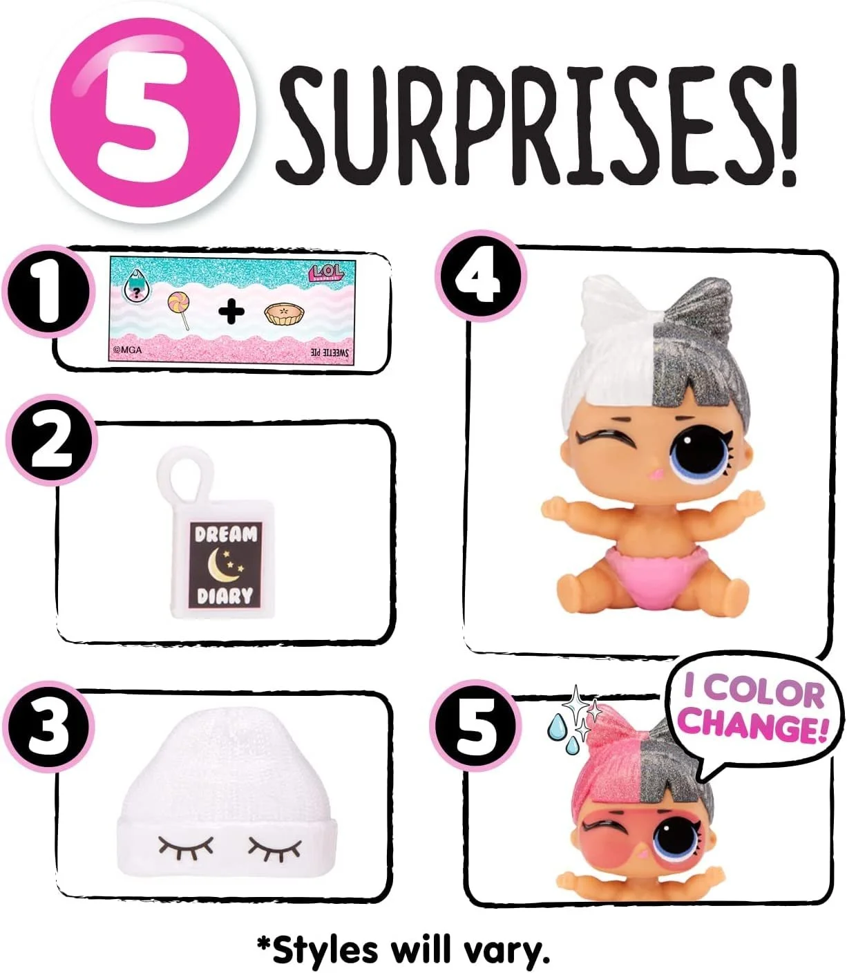 Лялька L.O.L. Surprise! Glitter Colour Change Lil Sis з 5 сюрпризами, фото №6 Лялька L.O.L. Surprise! Glitter Colour Change Lil Sis з 5 сюрпризами, фото №6