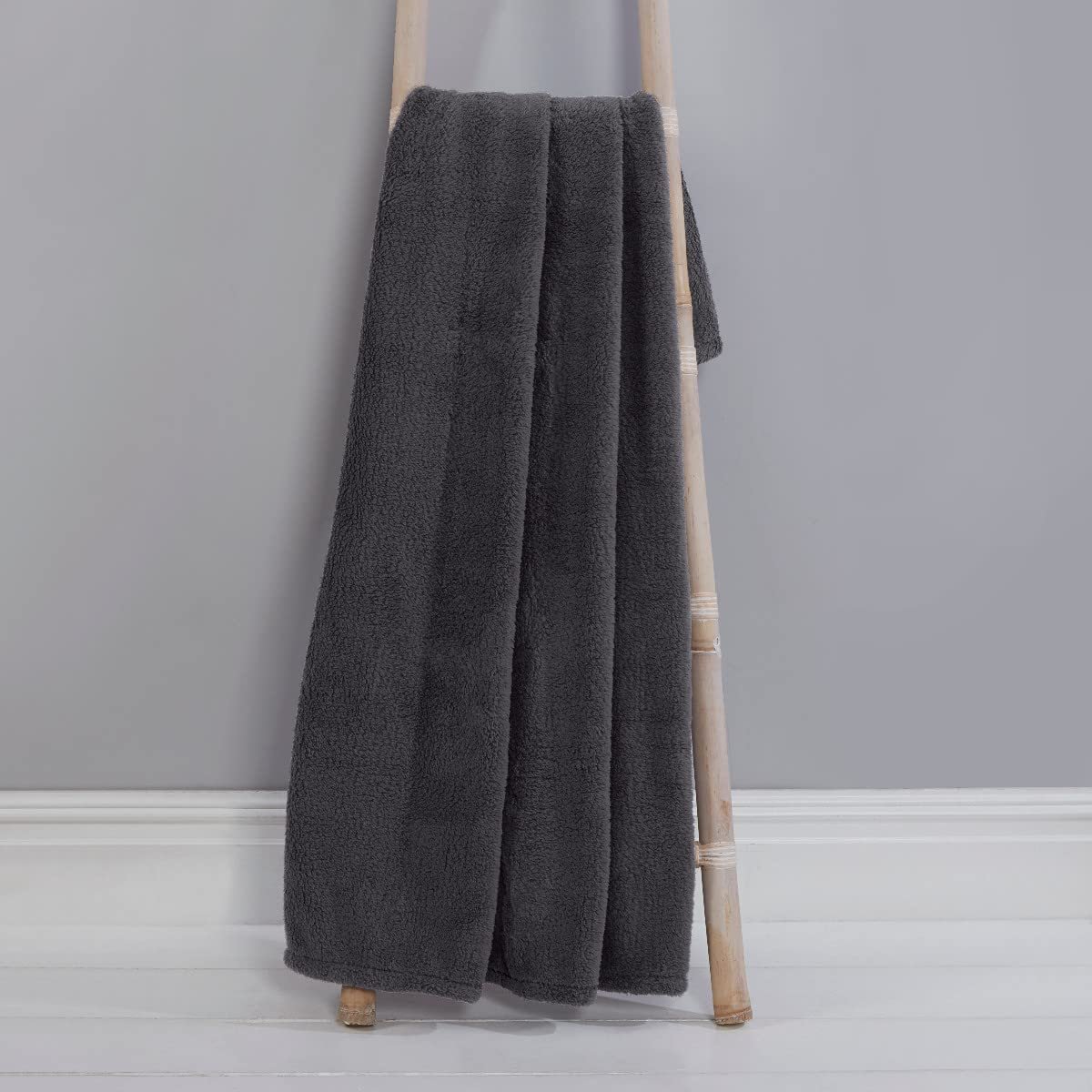 Плед Sleepdown Super Soft Warm Cosy Teddy Fleece 125x150см Вугільний Поліестер, фото №2