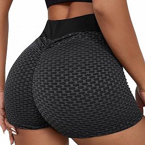 Шорты GZYshoyao Короткие Женские с эффектом Booty Scrunch, с высокой талией, Push Up, Бесшовные для фитнеса - Фото 1