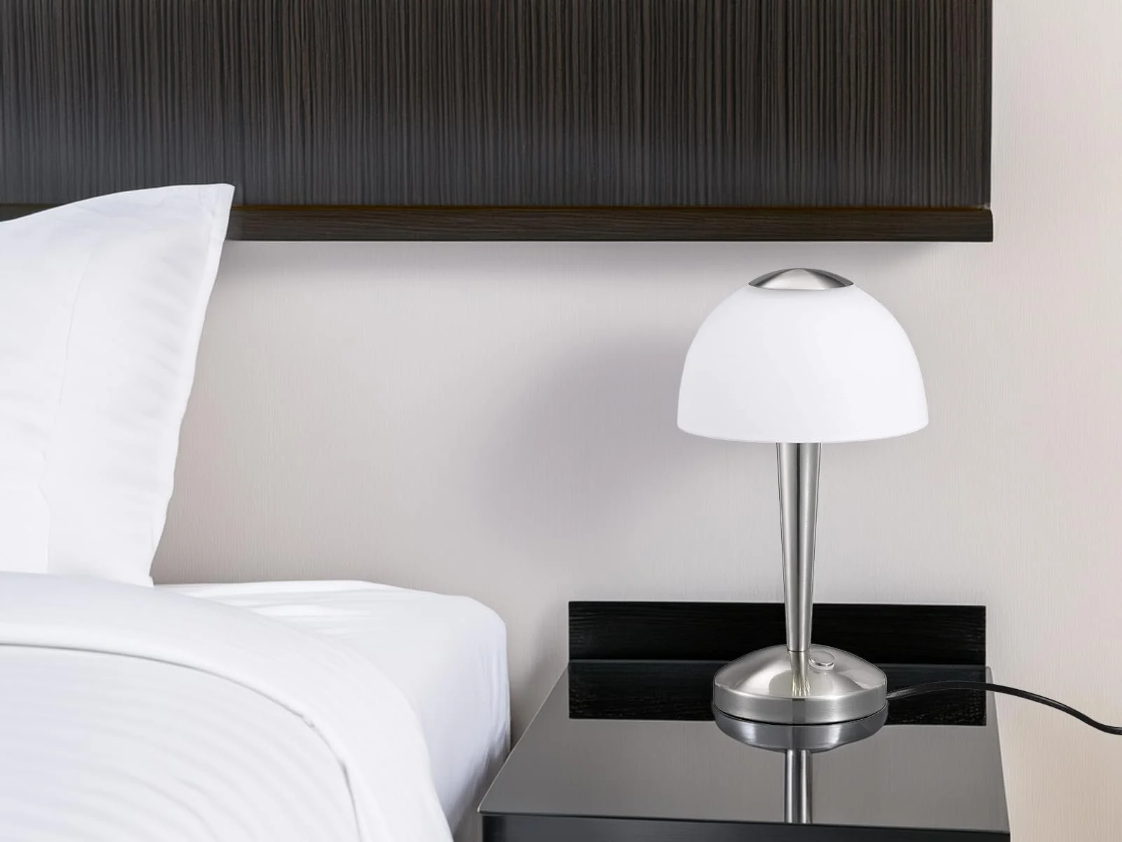 Настільна лампа Trio Leuchten LED Max 1 x 5 Вт Steel Glass Round, фото №2