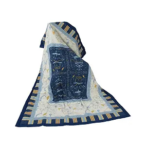 Плед Bassetti Oplontis V9, синій, 135x190 см - Фото 1