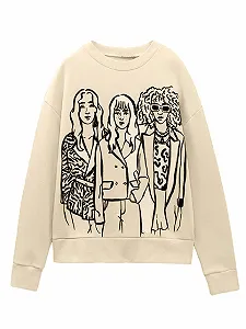 Світшот з довгими рукавами Harajuku SANSIWU для жінок Y2K - Фото 1