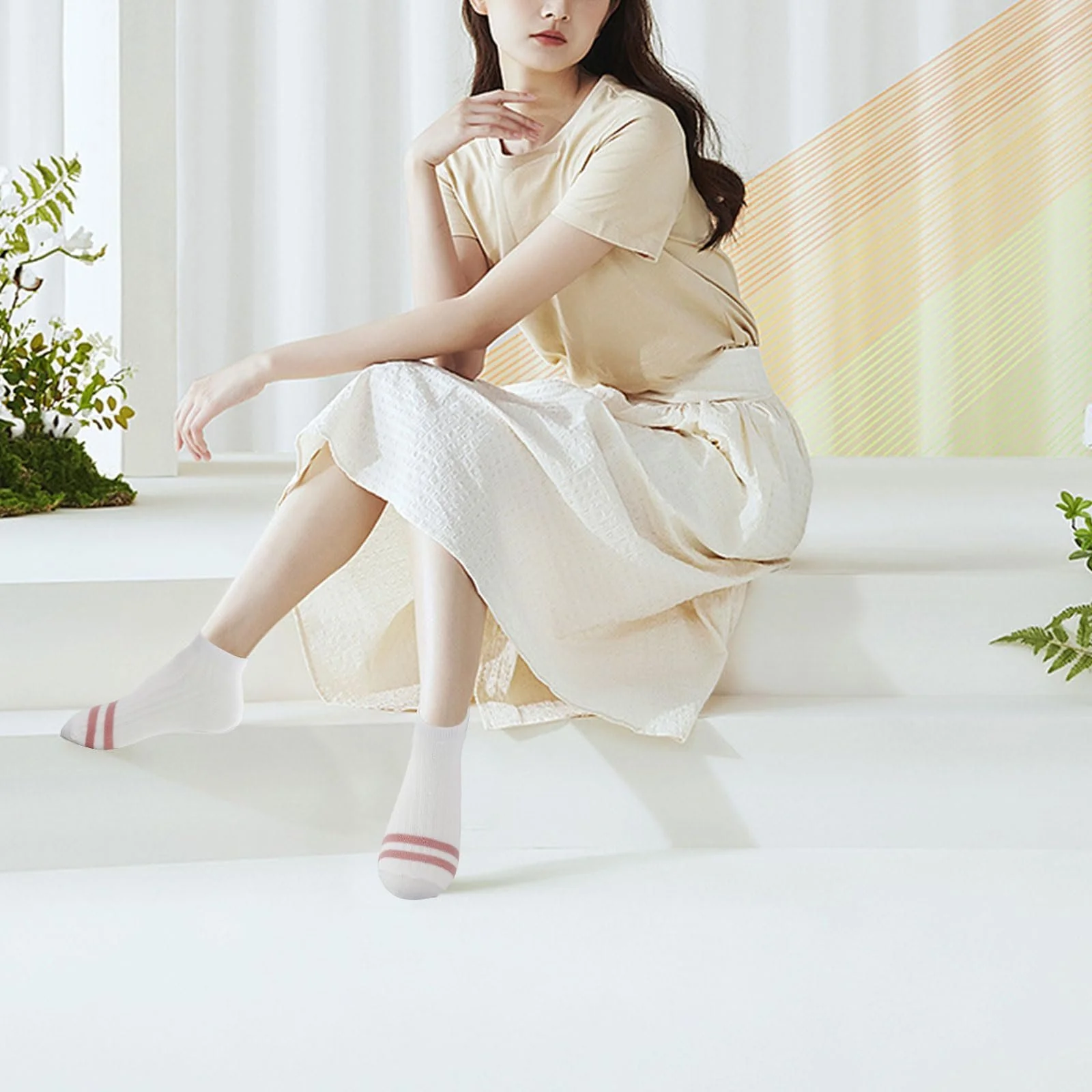 5 пар коротких шкарпеток для жінок, тонкі дихаючі шкарпетки для кросівок, фото №4