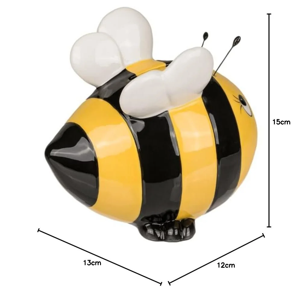 Скарбничка Ceramic Bee з кришкою та ключем 15х13 см 400 г, фото №1