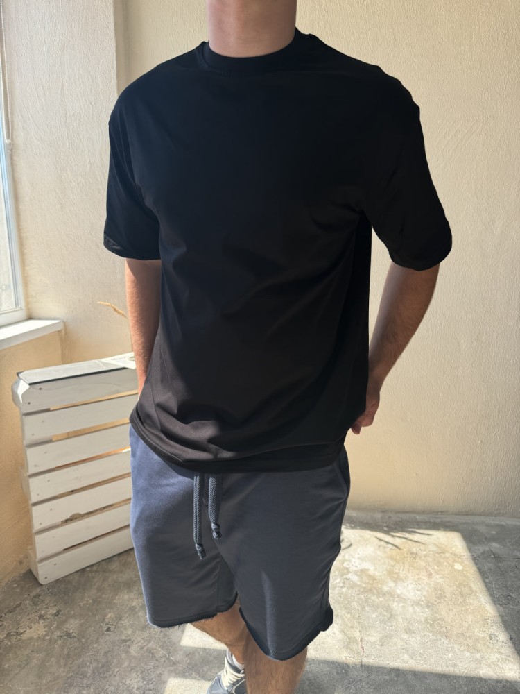 Футболка оверсайз чорна однотонна RD372, фото №2