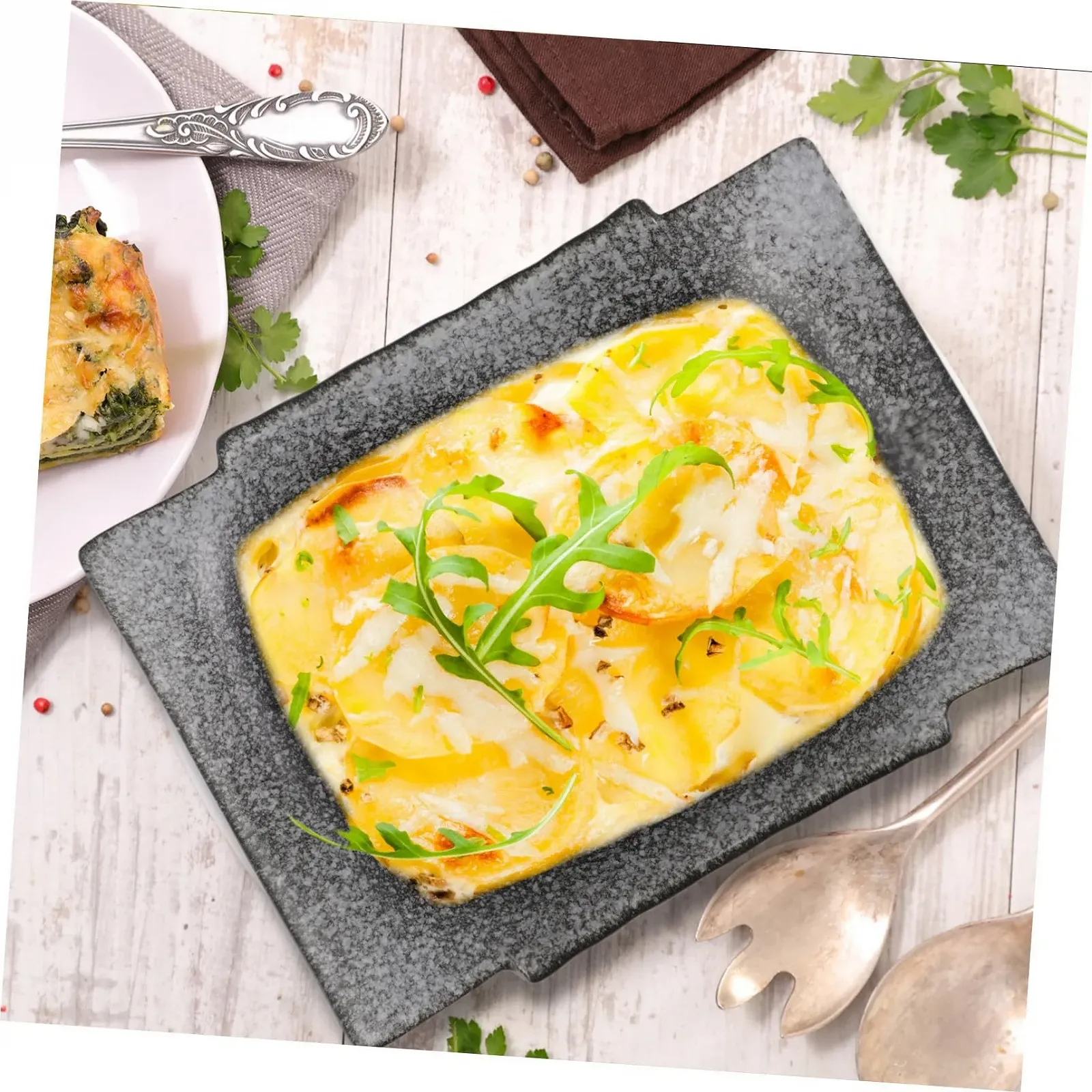 Форма для запекания керамическая прямоугольная в японском стиле с эргономичными ручками маленькая, фото №9 Форма для запекания керамическая прямоугольная в японском стиле с эргономичными ручками маленькая, фото №9