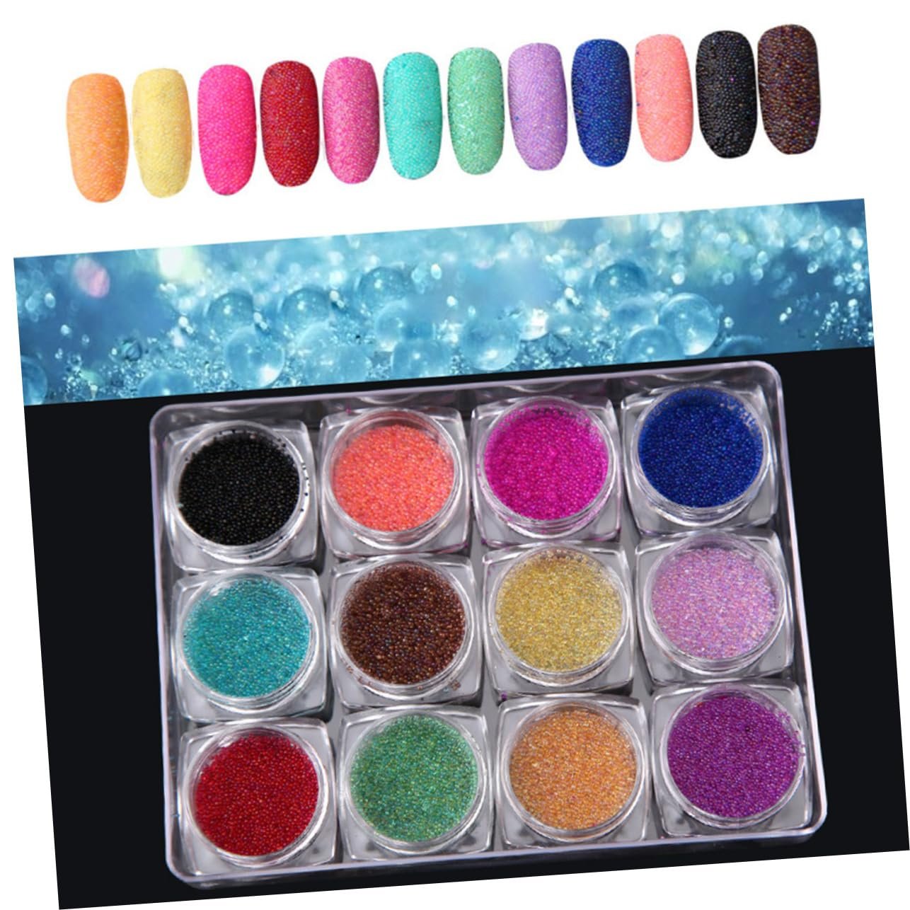 Ножницы FRCOLOR, 12 жемчужных шариков для ногтей, шарики для ногтей, мини-шарики для ногтей, разноцветные шарики для ногтей, икра, золотые и серебряные бусины, стальные шарики, фото №2