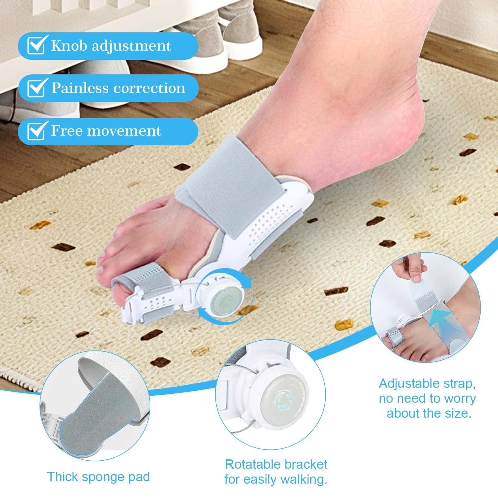 Коректор великого пальця стопи TWSOUL Hallux Valgus з 3 різними кутами кріплення, фото №2 Коректор великого пальця стопи TWSOUL Hallux Valgus з 3 різними кутами кріплення, фото №2