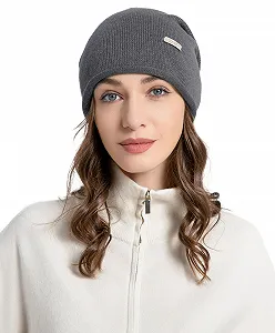 Шапка ZLYC Вязаная зимняя из шерсти и кашемира synthetic.ua - Фото 1