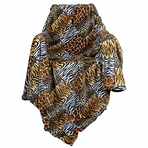 Плед Trendyshop365 Africa Animal 150 x 200 см Зебра Жираф Леопард (2 шт. в упаковці) synthetic.ua - Фото 1