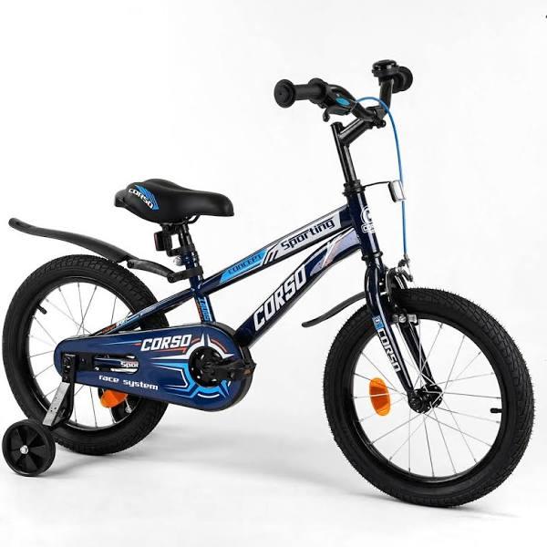 Велосипед 2-колісний 16 дюймів з додатковими колесами ТМ Corso Sporting арт R-16515, фото №1