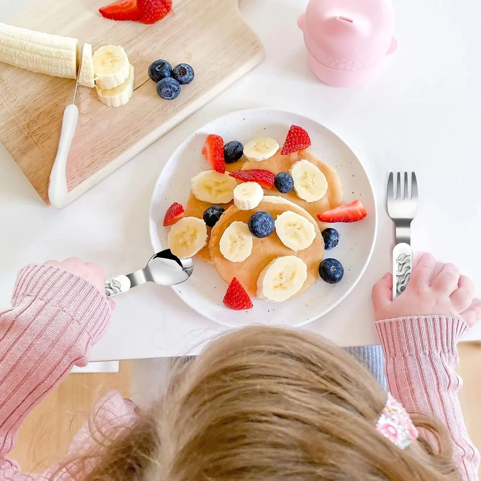 Набір дитячих столових приборів з міфологічними тваринами, три предмети, багаторазового використання, фото №5 Набір дитячих столових приборів з міфологічними тваринами, три предмети, багаторазового використання, фото №5