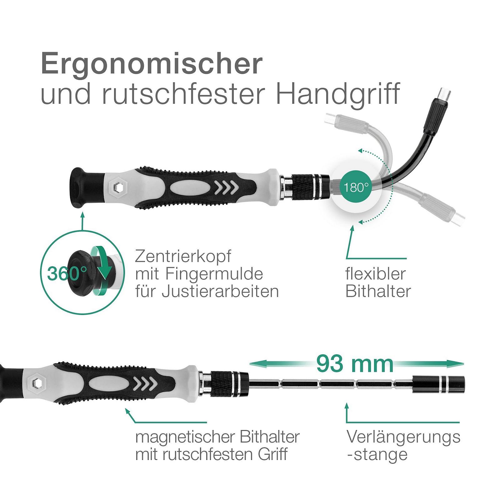 Набір викруток subtel® 122 шт. Магнітний Спеціальний кожух Насадка Біт Набір Торкс Аллен Y Tri для ремонту мобільних телефонів, батарей, ноутбуків, дисплеїв, фото №6