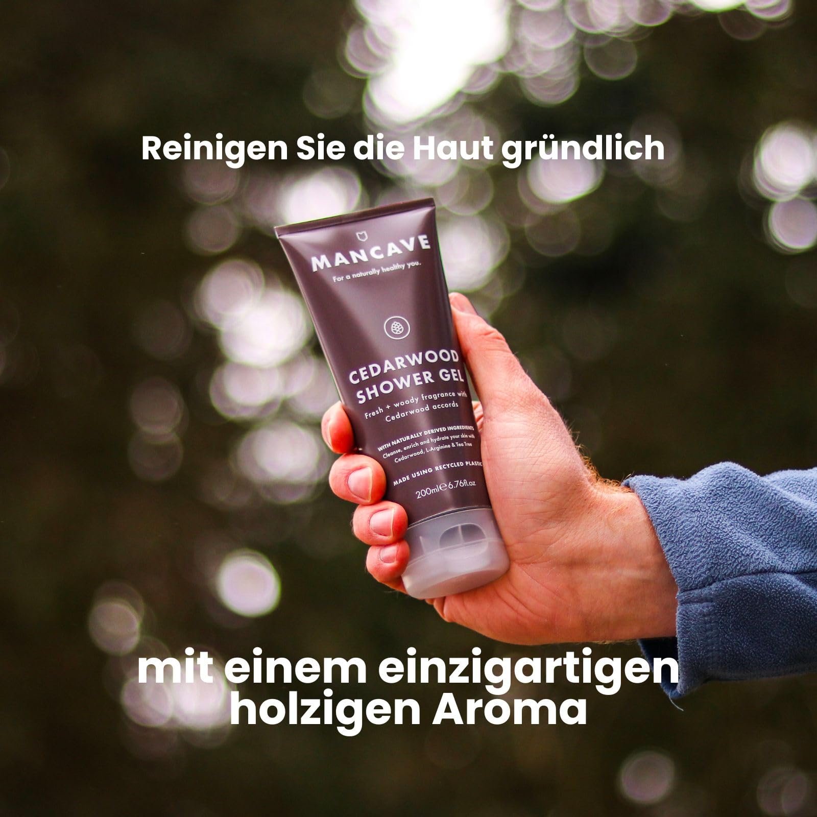 Гель для душу чоловічий ManCave Cedar Wood кедрове дерево 200 мл натуральний веганський, фото №6