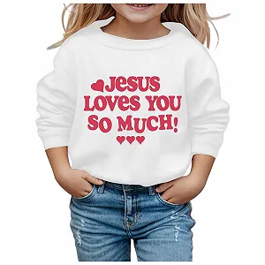 Пуловер для девочки-подростка - детский осенне-зимний свитшот с круглым вырезом, длинными рукавами и принтом букв - Фото 1