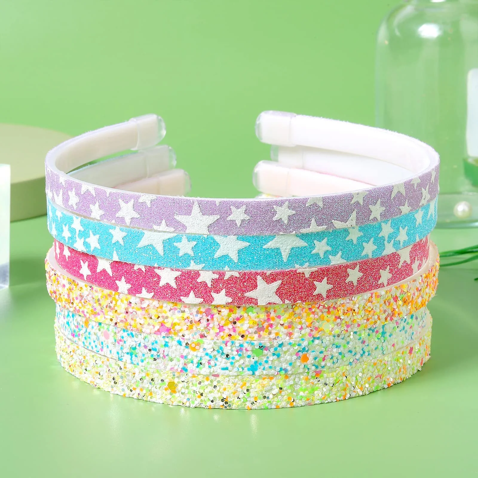 Набір блискучих обручів для волосся 6 шт., фото №4