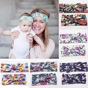 Повязка на голову Эластичная с принтом Мама и ребенок C synthetic.ua - Фото 1