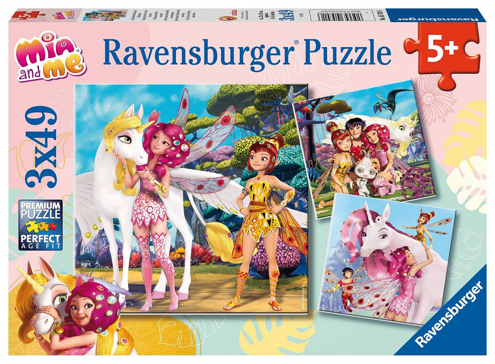 Детский пазл Ravensburger Mia and Me 05701 В стране эльфов и единорогов 3 x 49 деталей, фото №1