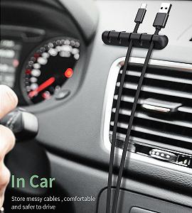 Держатель для кабеля клипса ESSAGER Soft-touch 7x5mm synthetic.ua - Фото 1