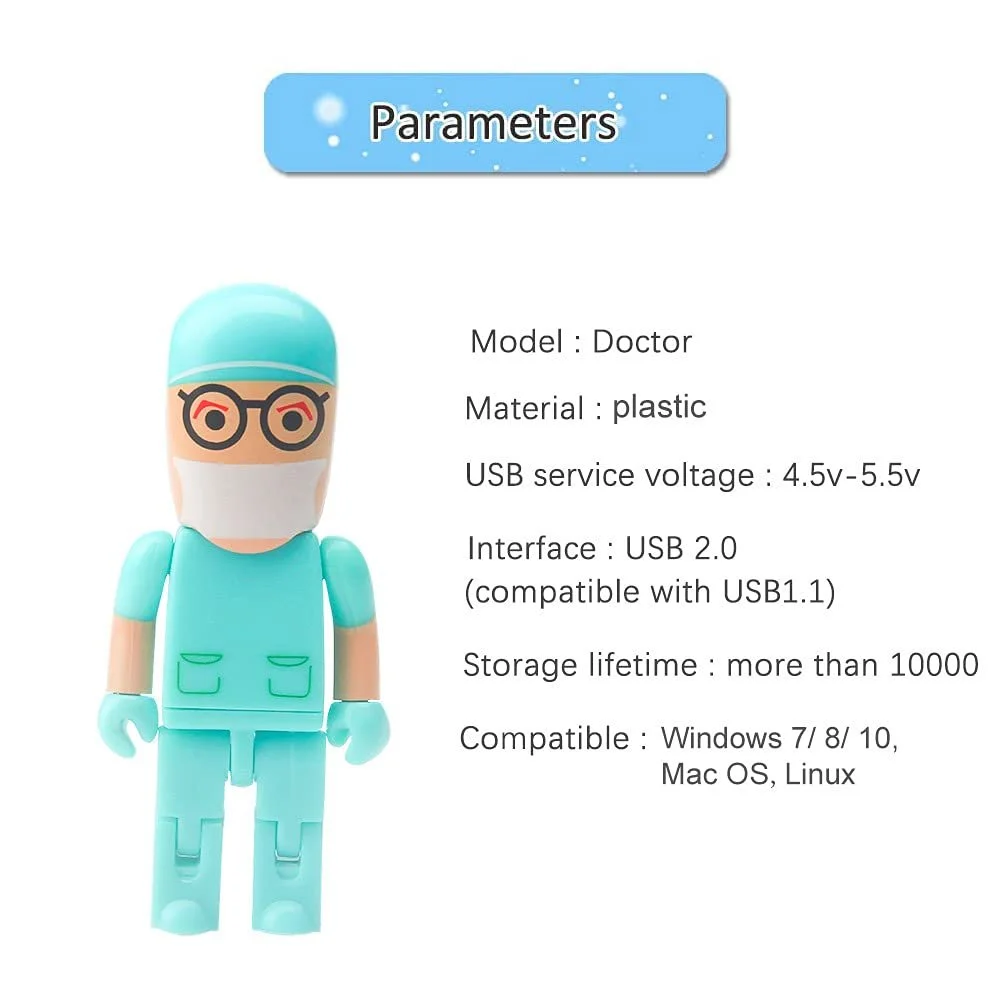 USB-флеш-накопичувач Cartoon Doctor 64GB USB 2.0 Green, фото №6 USB-флеш-накопичувач Cartoon Doctor 64GB USB 2.0 Green, фото №6
