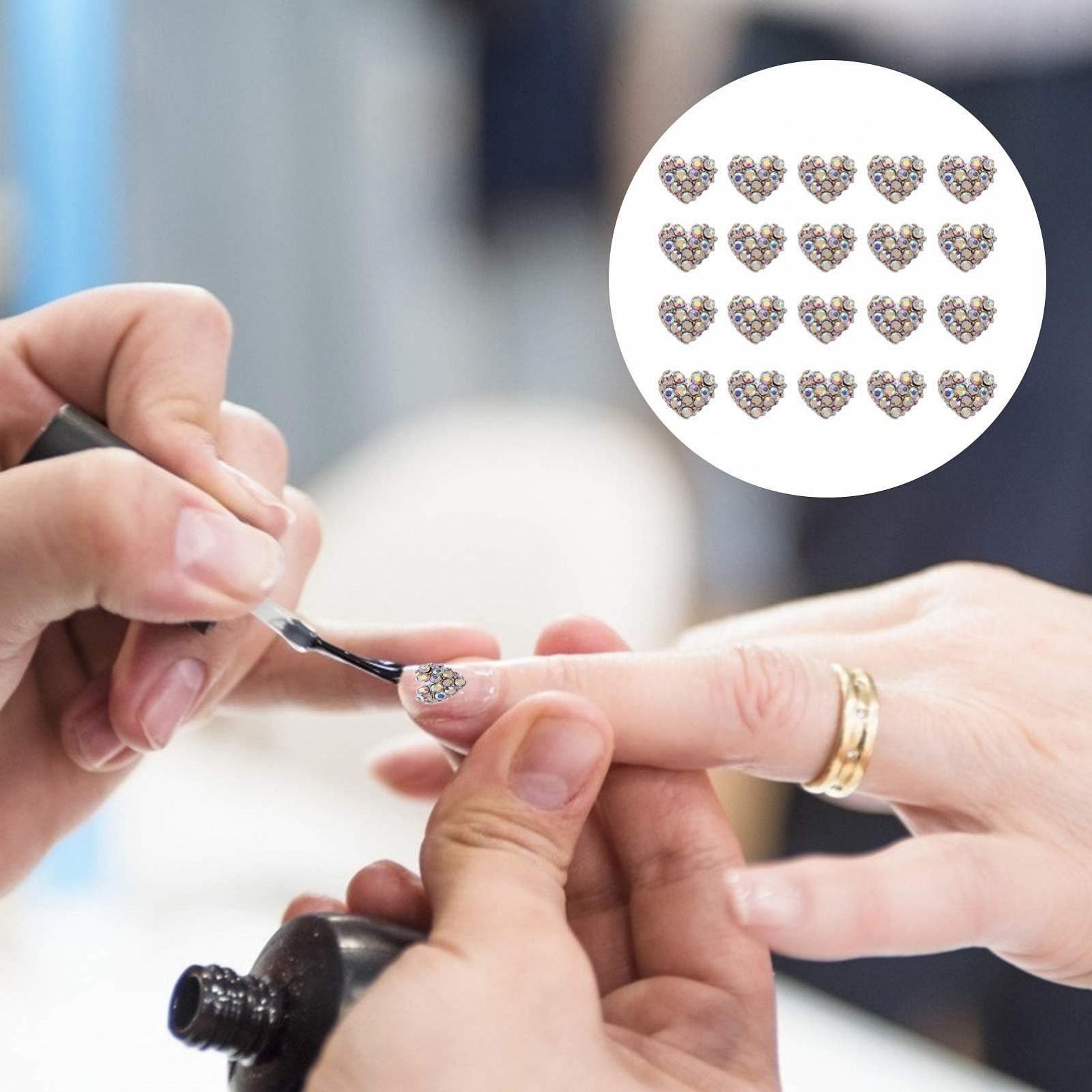 Стрази для нігтів Прикраса Серце 3D Кристал Блискучі, фото №9