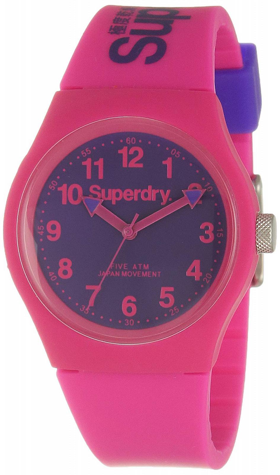 Чоловічий аналоговий кварцовий годинник Superdry SYG164PV з силіконовим ремінцем, фото №1