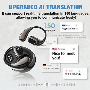 Бездротові Bluetooth навушники Відкритого Типу з AI Голосовим Перекладом, в Реальному Часі synthetic.ua - Фото 1