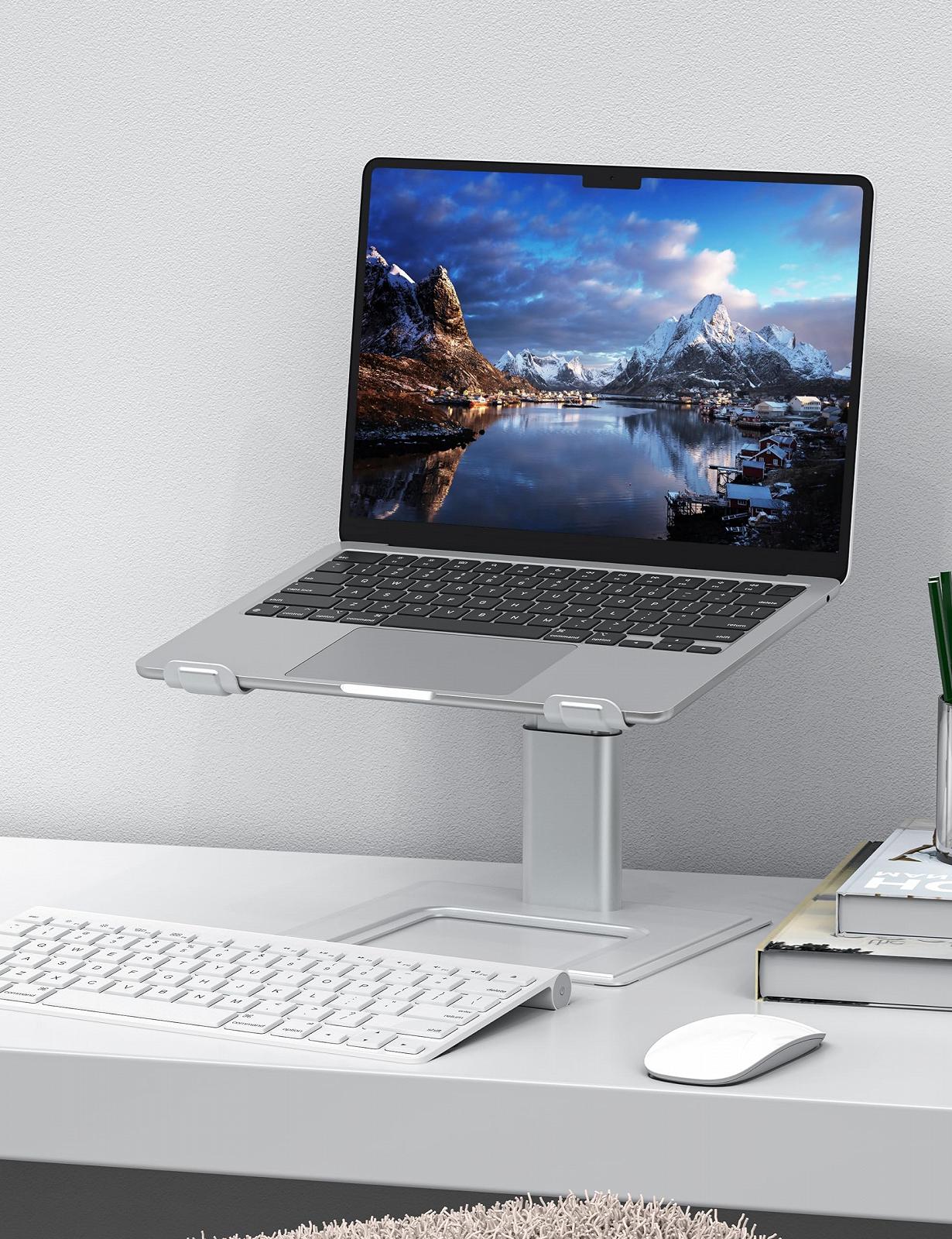 Підставка для ноутбука ALASHI Регульована по висоті Ергономічна Алюмінієва металева скоба для ПК Срібна, фото №7 Підставка для ноутбука ALASHI Регульована по висоті Ергономічна Алюмінієва металева скоба для ПК Срібна, фото №7