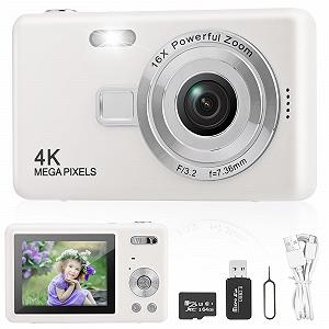 Цифровая Фотокамера 40MP 1080P FHD с картой 64 GB, 2.4-дюймовым LCD, 8X Digital Zoom (Белая) - Фото 1