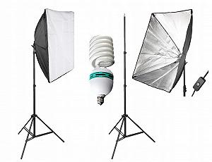 Софтбокс 55х40 см MASSA Штатив 220см ЛАМПА 150W - Фото 1