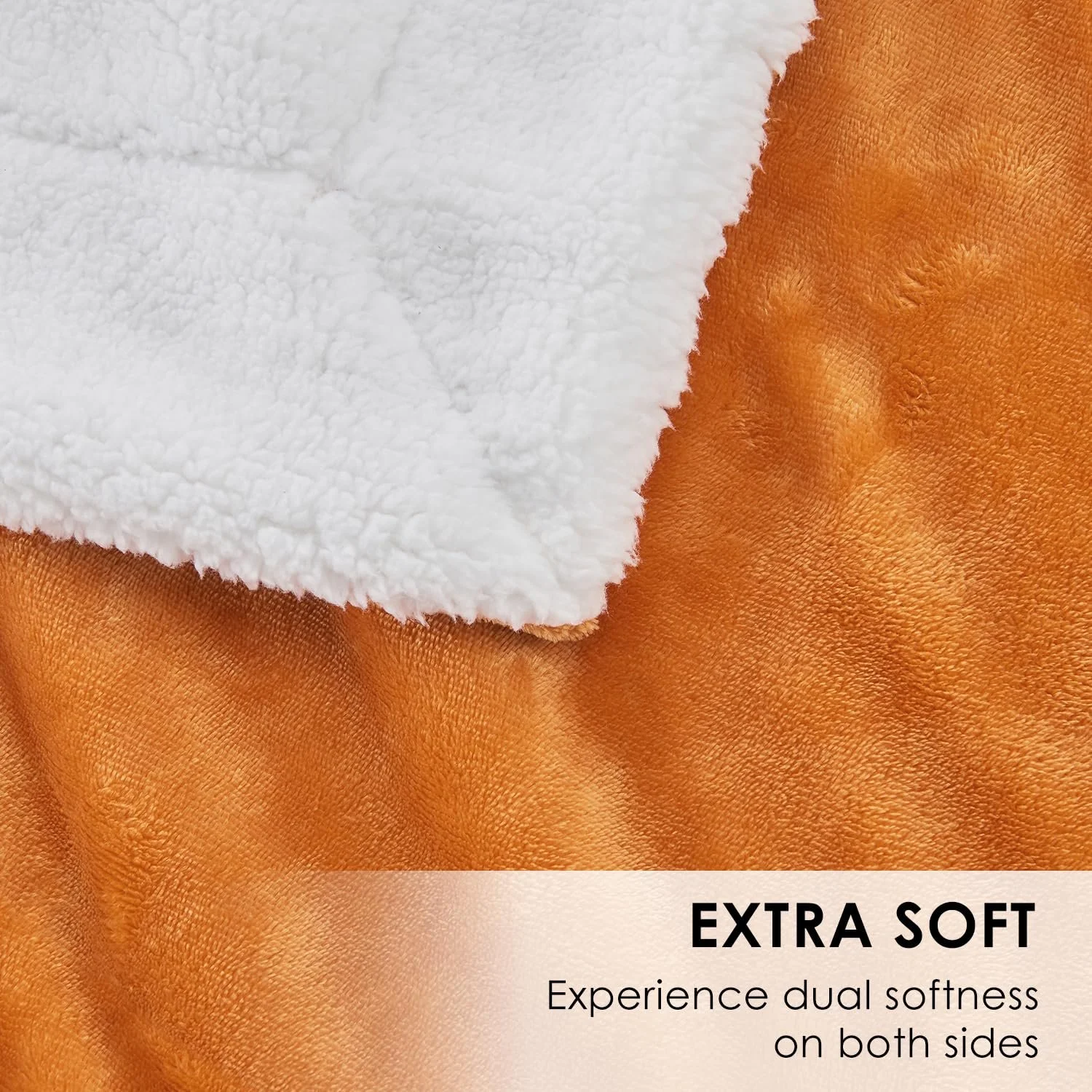 Покривало Sherpa SOCHOW Двостороння Помаранчевий 220 x 240 см, фото №4