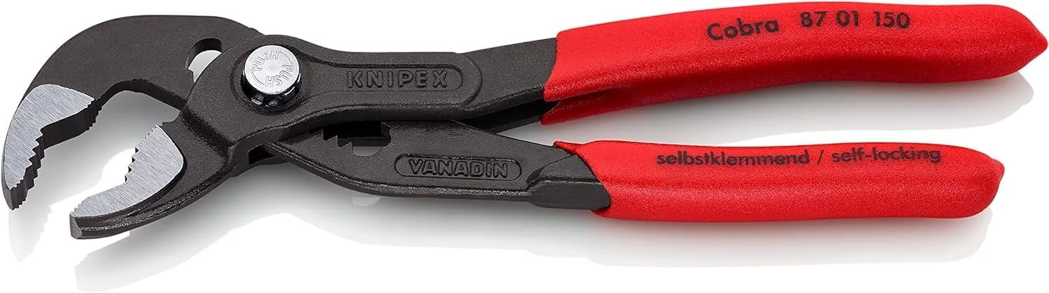 Плоскогубцы Водяные KNIPEX Cobra 87 01 150, 150 мм, серые с пластиковым покрытием, фото №2