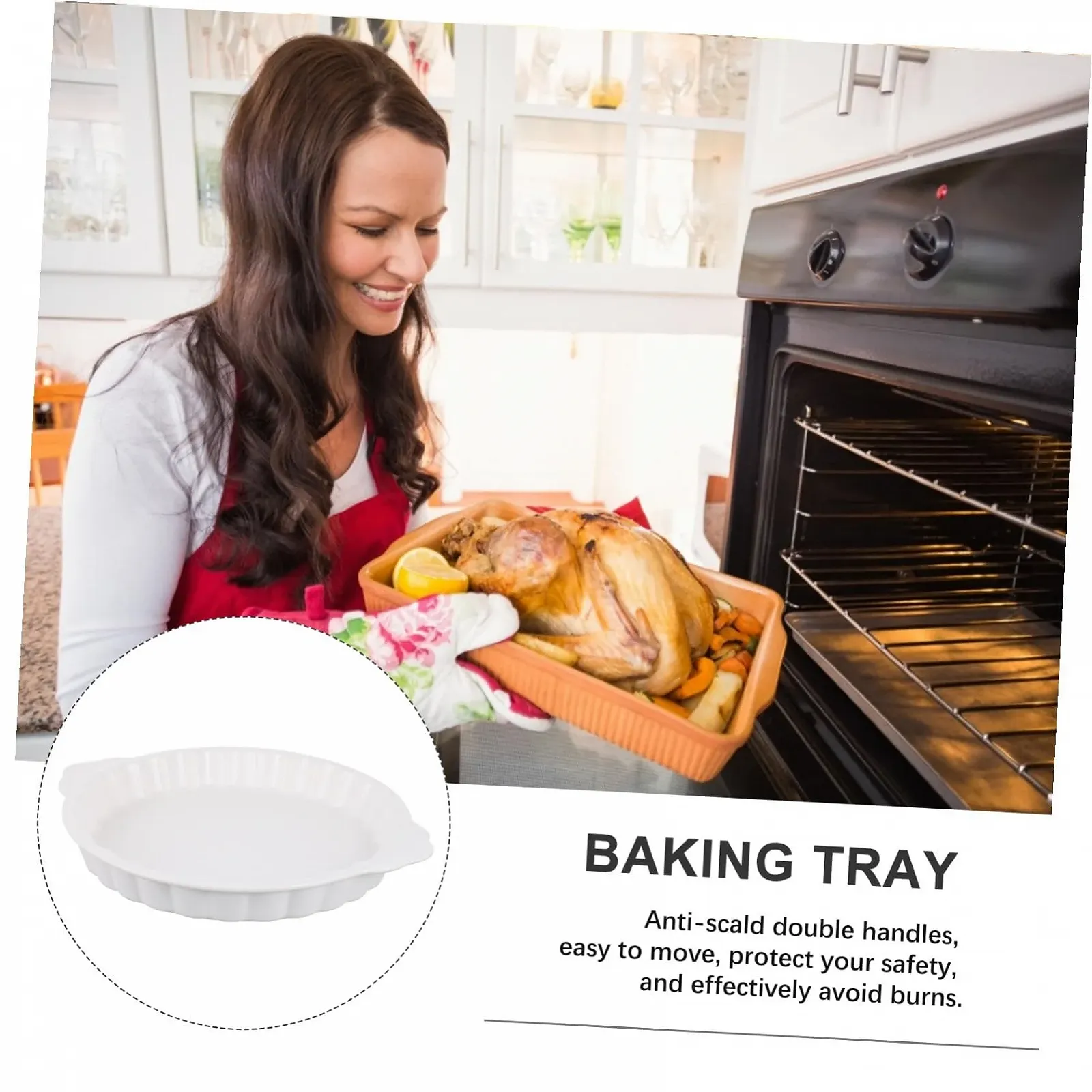 Форма для запікання VALICLUD керамічна кругла з ручками термостійка, фото №9 Форма для запікання VALICLUD керамічна кругла з ручками термостійка, фото №9