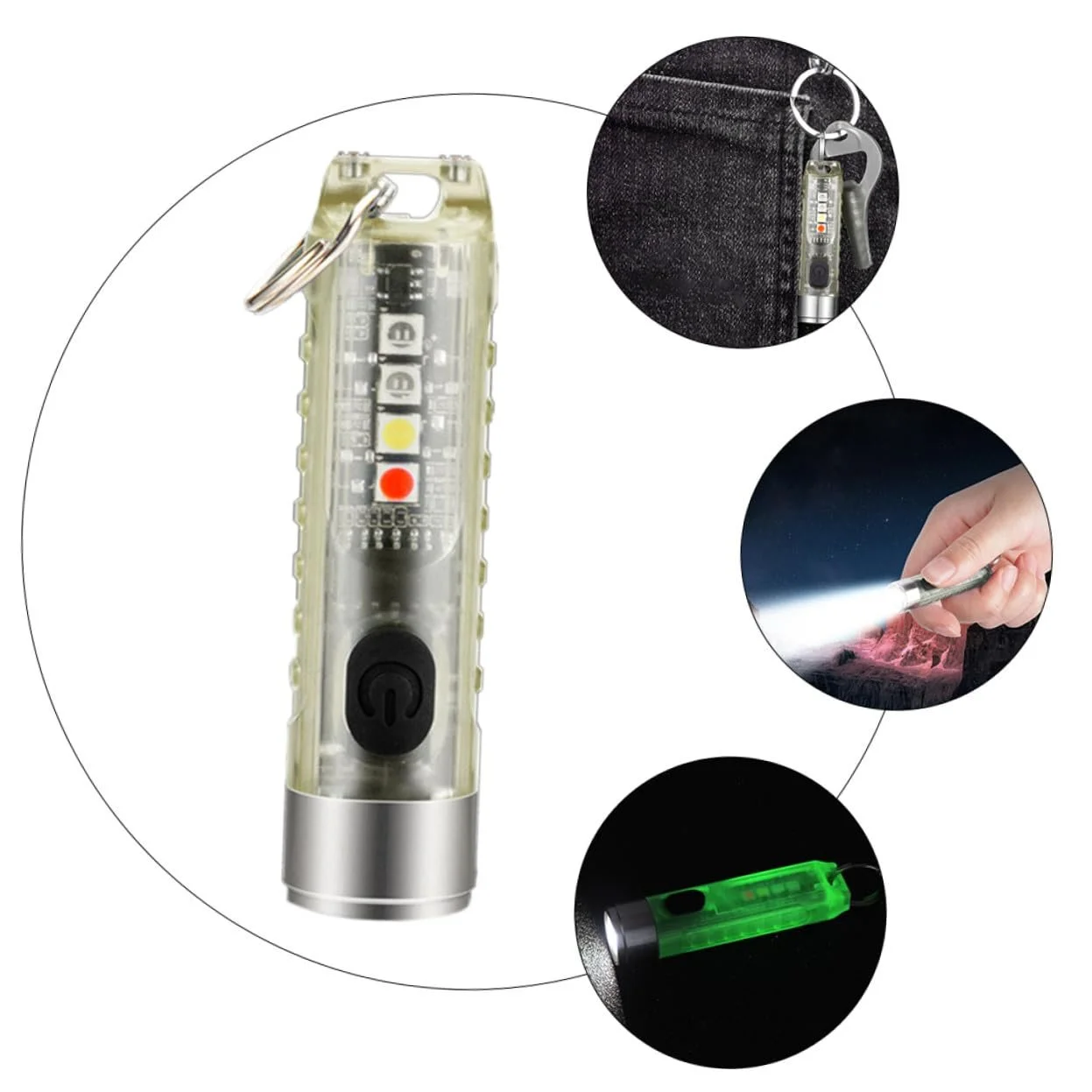 Ліхтарик NOLITOY LED Mini USB акумуляторний, брелок, ударостійкий, надяскравий, портативний, для кемпінгу, надзвичайних ситуацій і подарунків, фото №7