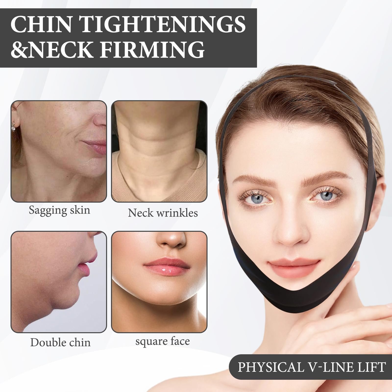 Підборідний ремінь від хропіння, регульований дихаючий, унісекс, чорний, фото №5