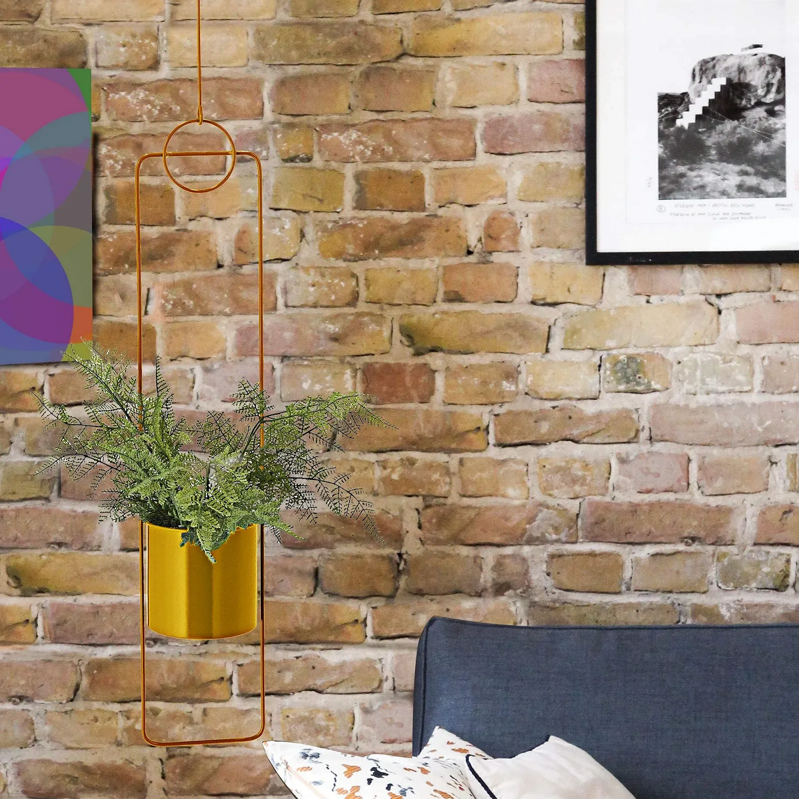 Підвісне кашпо Cepewa з гачками Золотисте, фото №4 Підвісне кашпо Cepewa з гачками Золотисте, фото №4