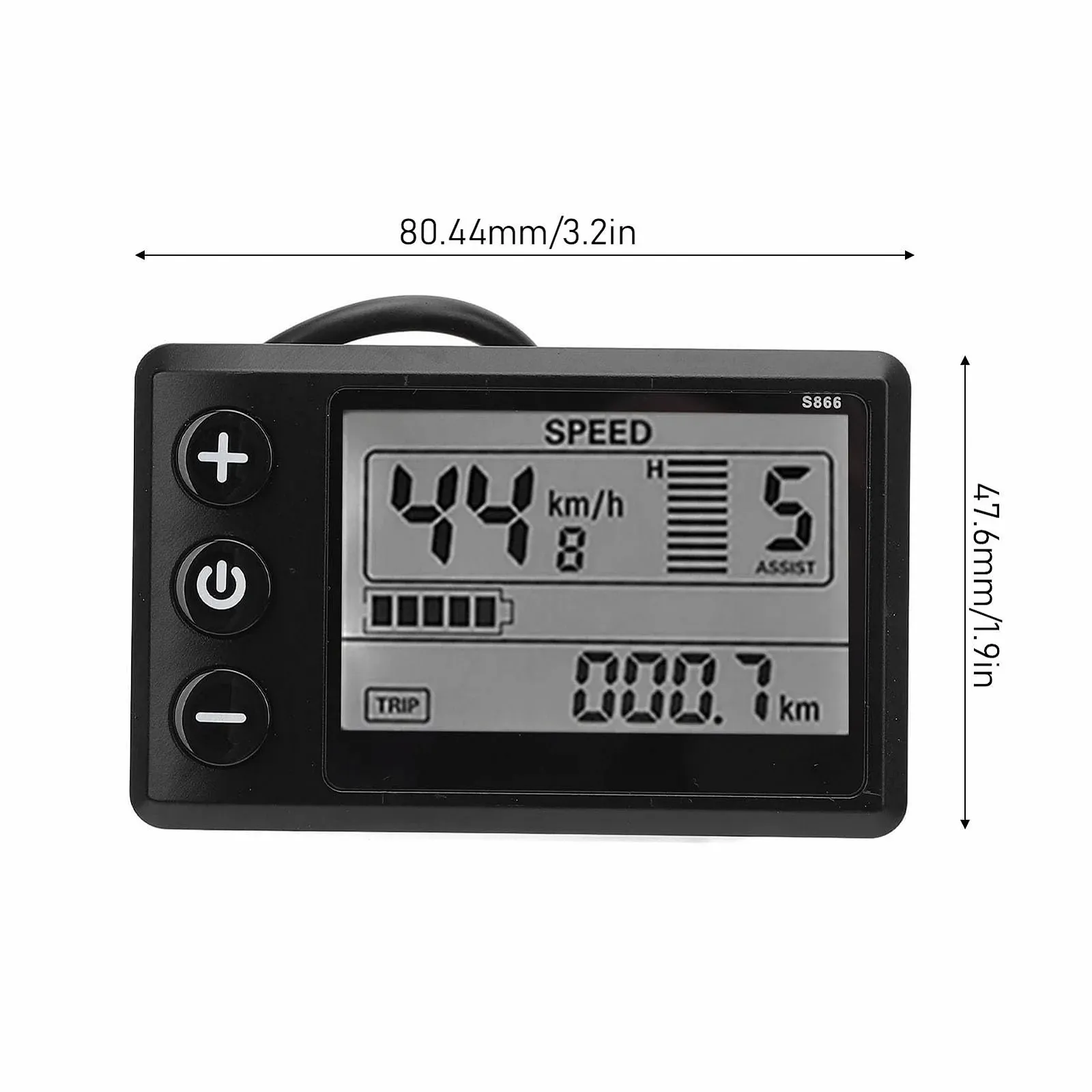 Дисплей для электросамоката Srliya S866 LCD 24V-60V 6 Pin, фото №5