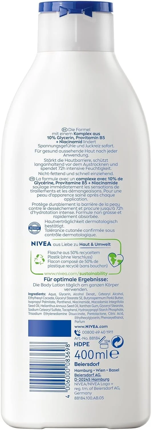 Лосьйон для тіла NIVEA Repair & Care для дуже сухої шкіри з гліцерином, ніацинамідом та провітаміном B5, 400 мл, фото №10