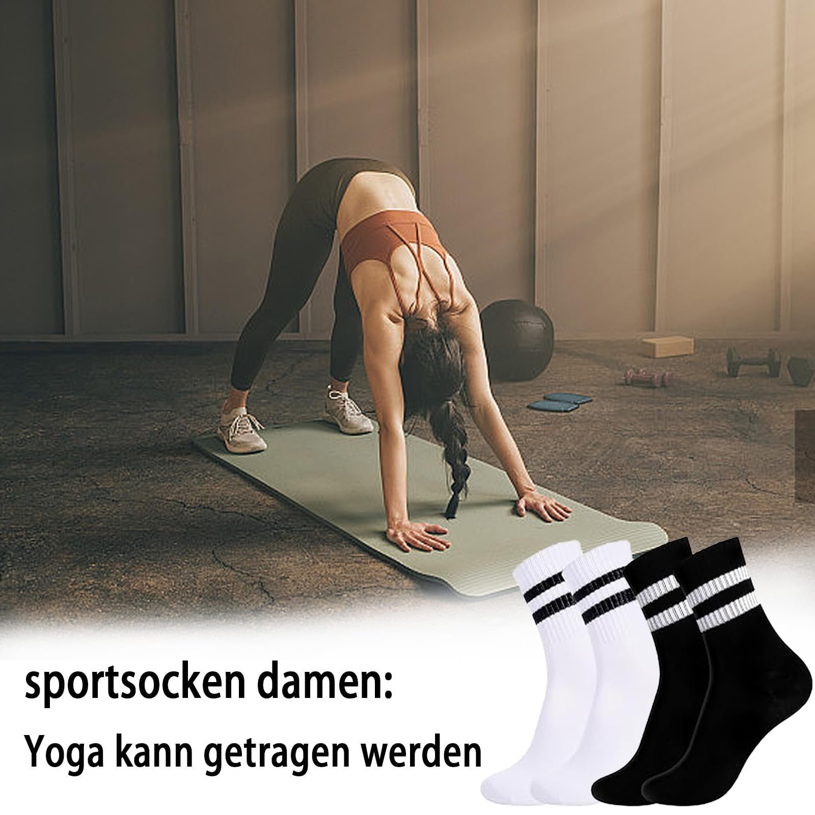 Шкарпетки тенісні 8 пар Жіночі 39-42 Бавовняні Смугасті Білі (4 пари чорні + 4 пари білі), фото №6