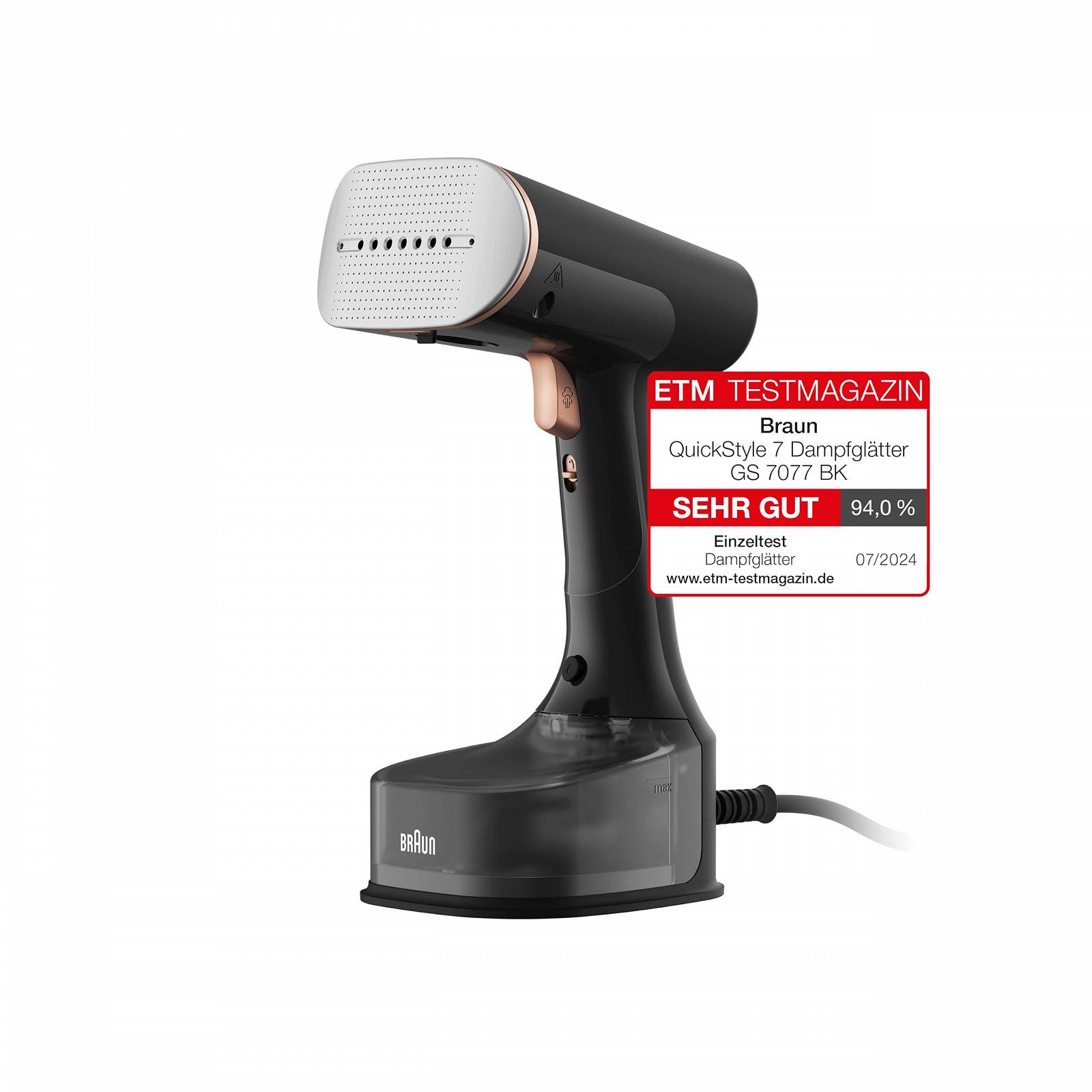 Вертикальний відпарювач Braun QuickStyle 7 GS7077BK 1600 Вт 35 г/хв 250 мл, фото №2 Вертикальний відпарювач Braun QuickStyle 7 GS7077BK 1600 Вт 35 г/хв 250 мл, фото №2