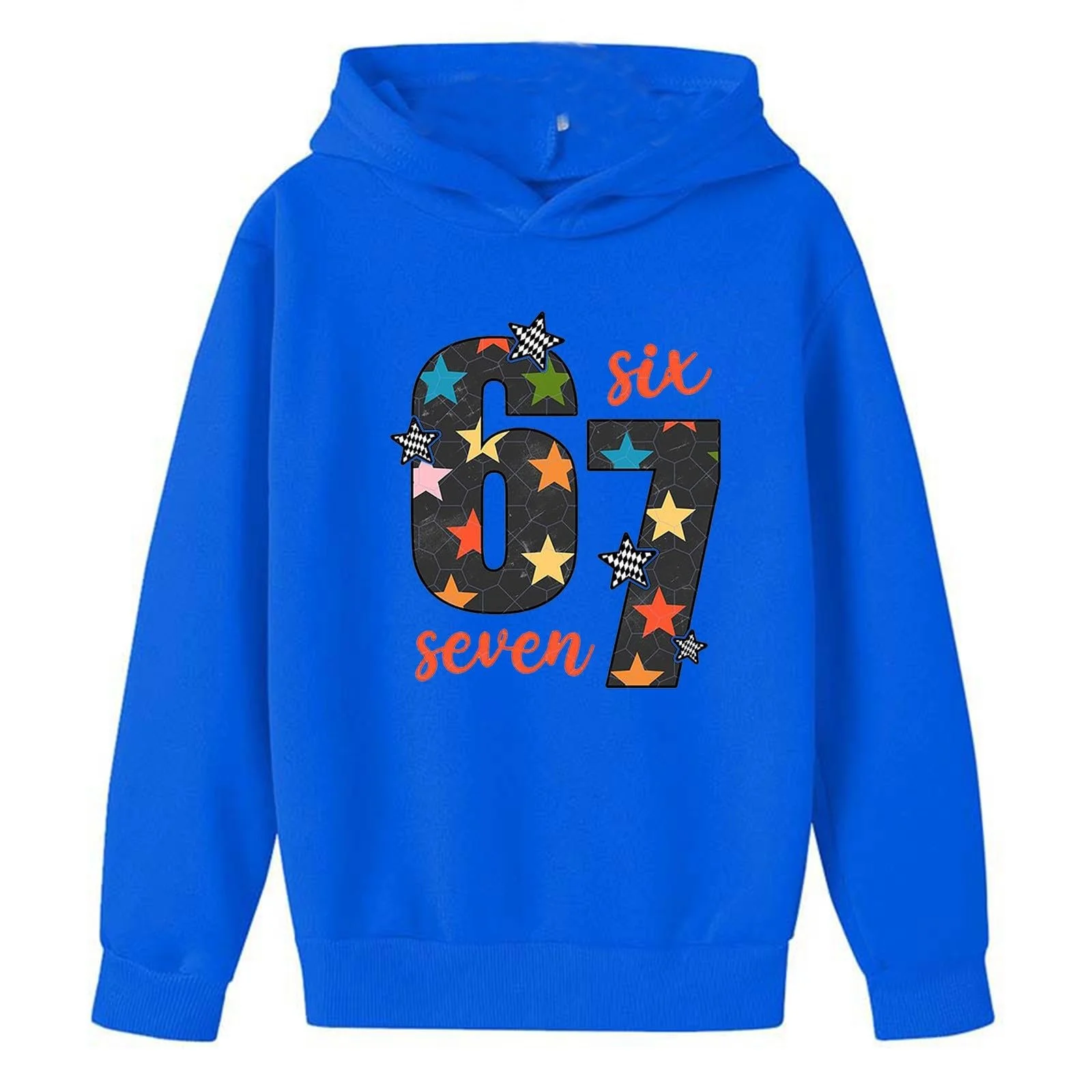 Худи 67 Meme, с длинными рукавами и капюшоном, с принтом мороженого 67, повседневный свободный свитер в стиле преппи, пуловер для мальчиков и девочек, повседневный модный джемпер, фото №3