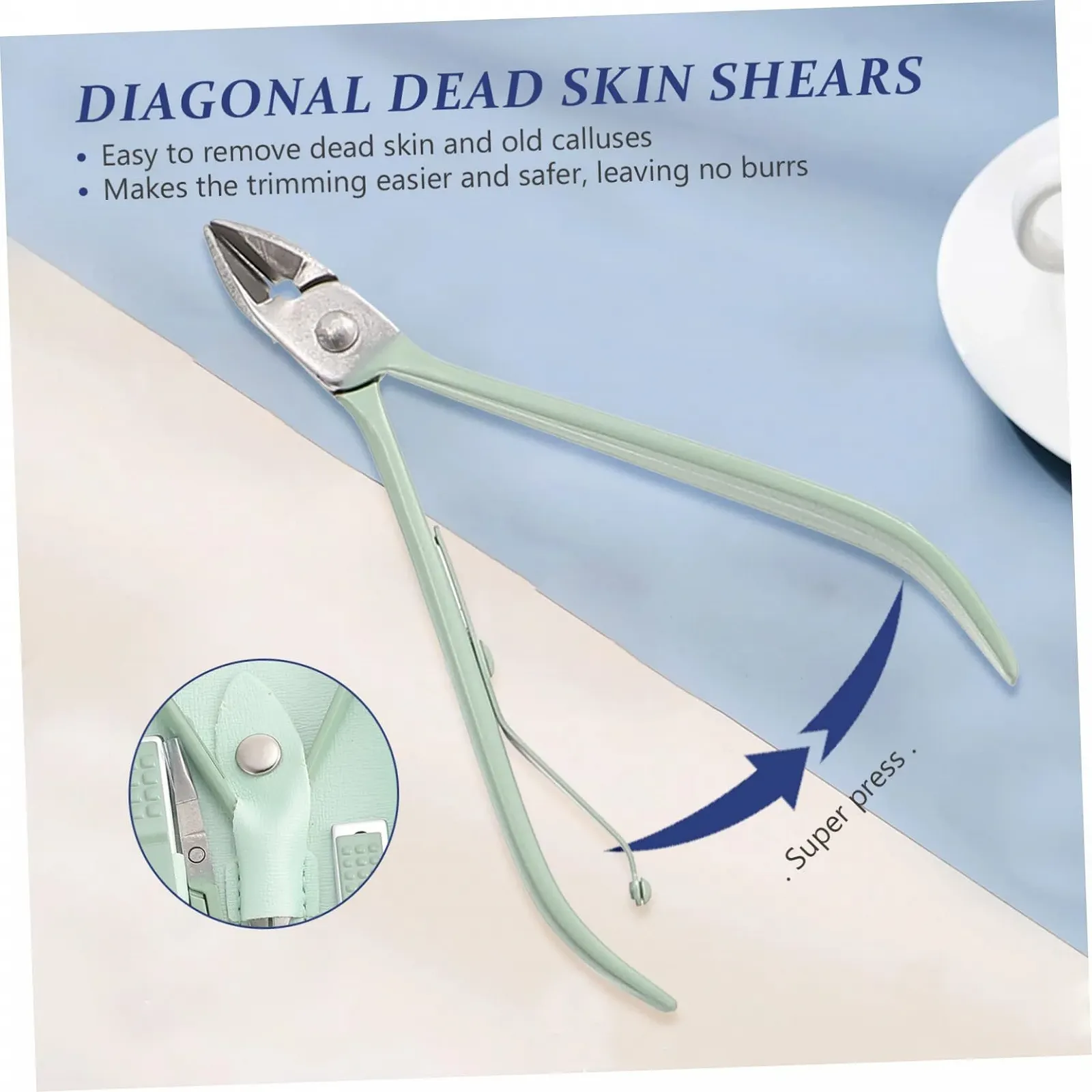 Набор для маникюра Healvian, нержавеющая сталь, светло-зеленый, фото №7 Набор для маникюра Healvian, нержавеющая сталь, светло-зеленый, фото №7