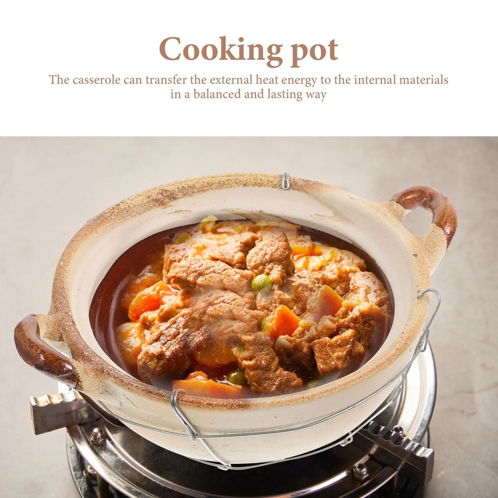 Кастрюля Homoyoyo с одной ручкой, традиционная керамическая, термостойкая, равномерное распределение тепла, фото №8