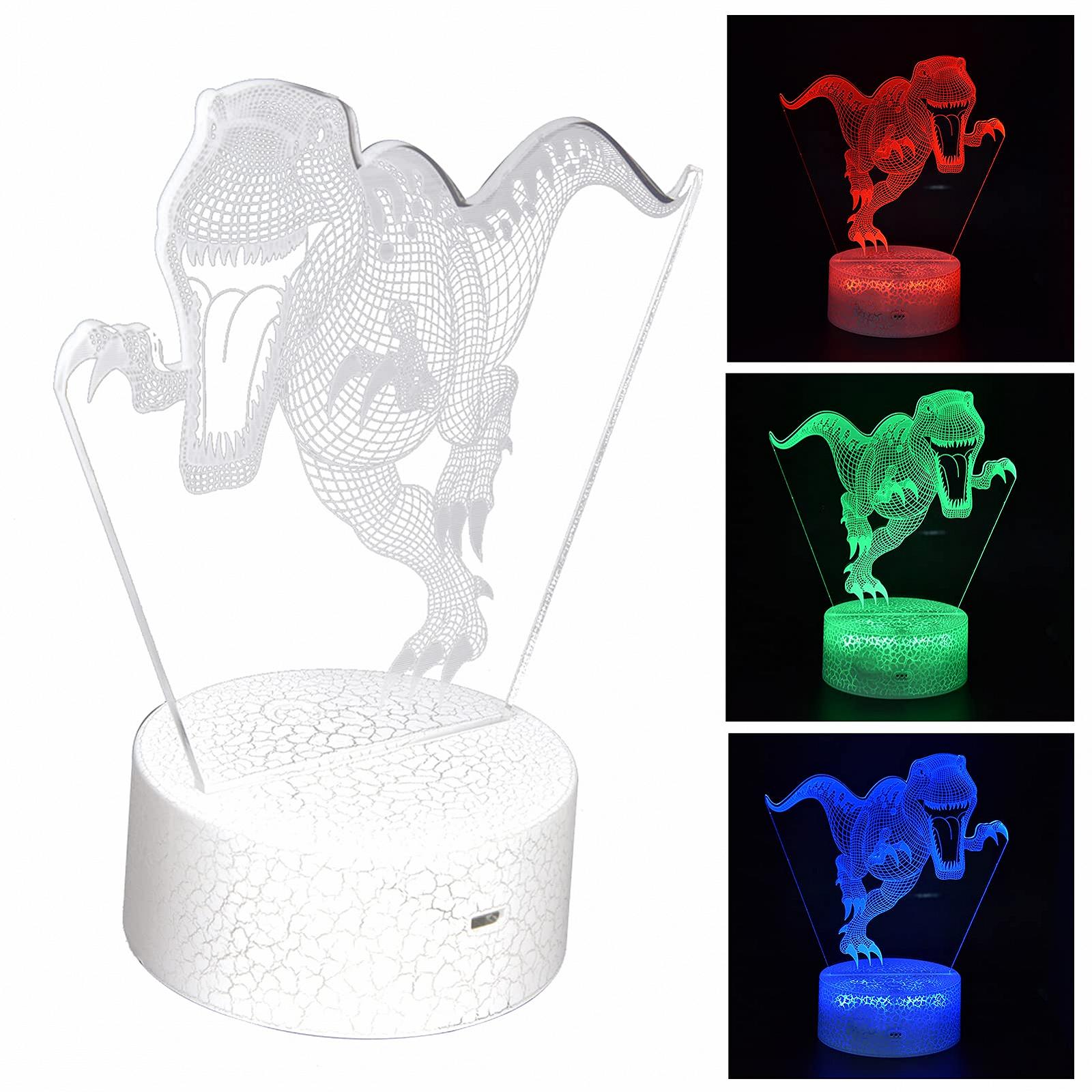 Нічник Haofy Dinosaurier Nachtlicht 3D 16 Farbe 5 Helligkeitsstufe 4 Blitzmodi, фото №3