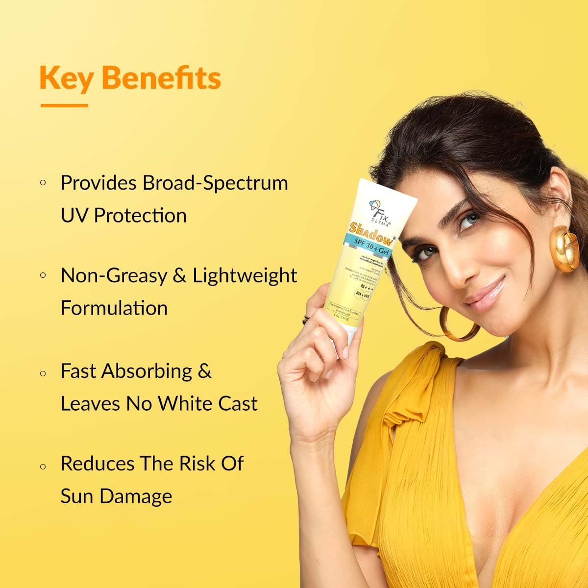 Сонцезахисний гель FIXDERMA Shadow SPF 30+ 40 г водостійкий нежирний, фото №3
