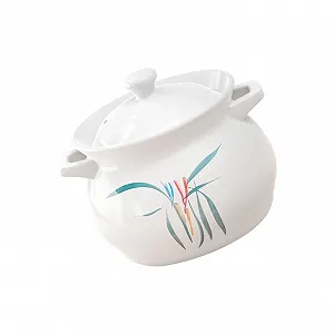 Кастрюля керамическая 2 л для супа термостойкая с крышкой Гладкая поверхность - Фото 1