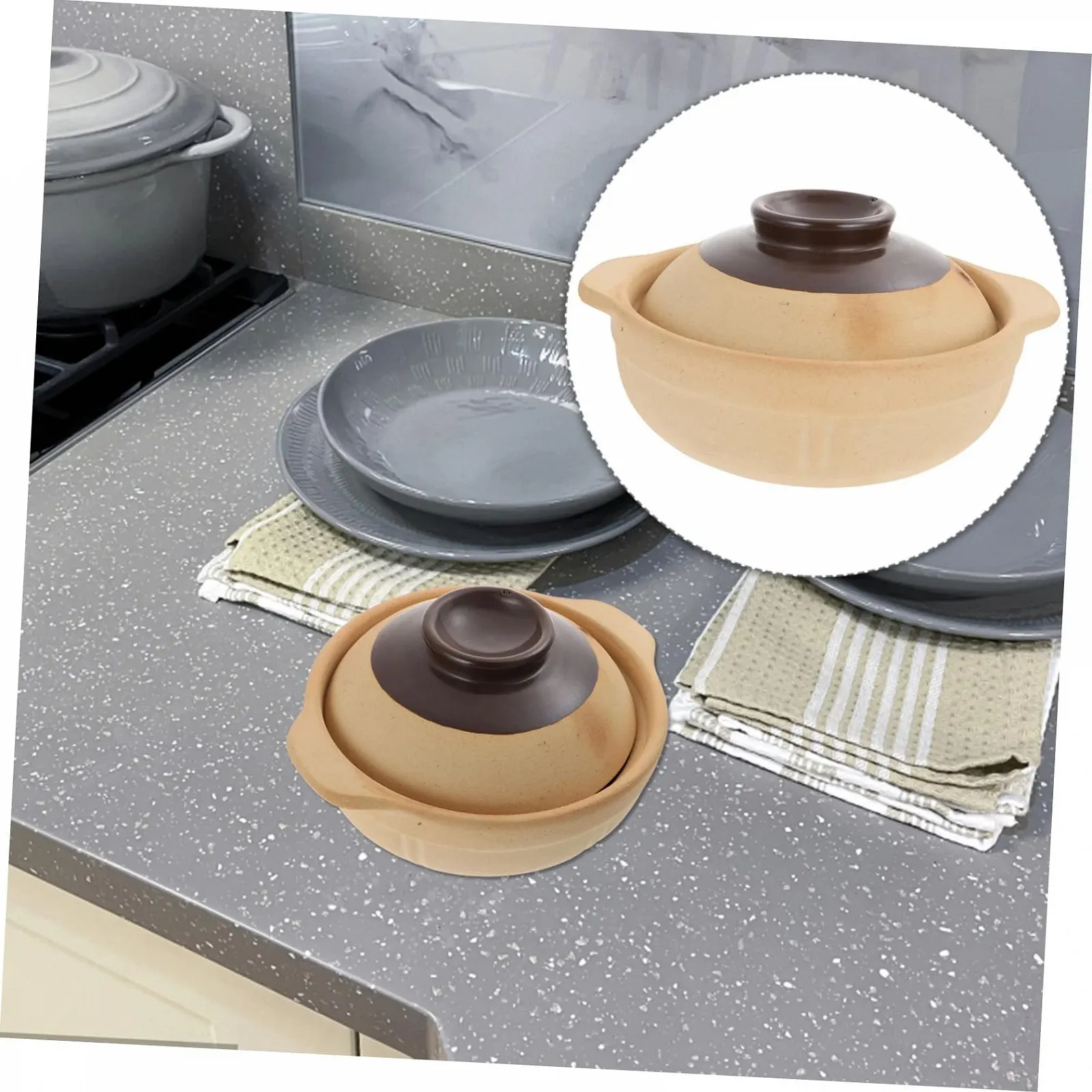 Кастрюля-кокор VALICLUD керамическая с крышкой энергосберегающая термостойкая для плит, фото №6