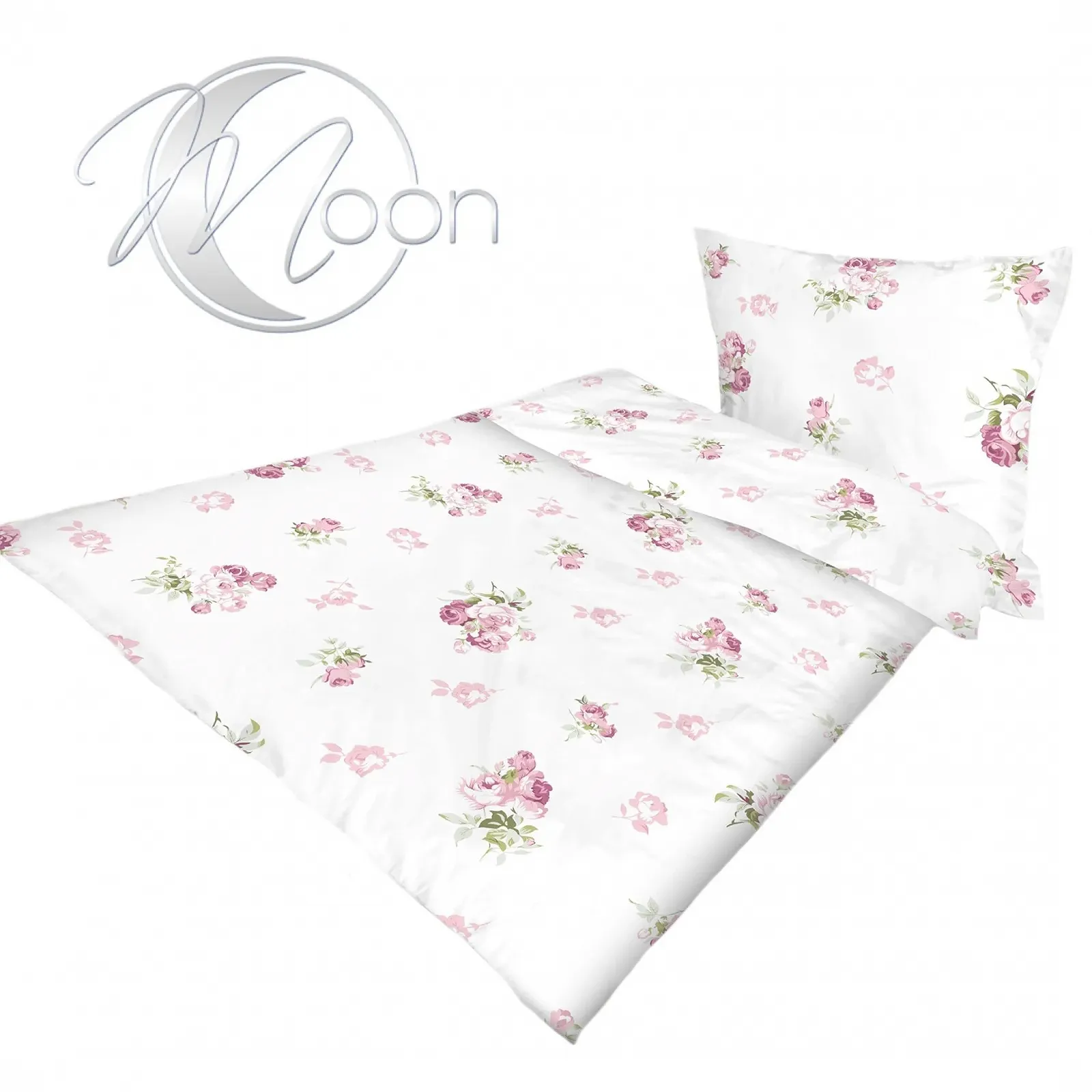 Комплект постельної білизни Moon Rosemarie 135 x 200 / 80 x 80 см 100% бавовна квітковий візерунок, фото №6