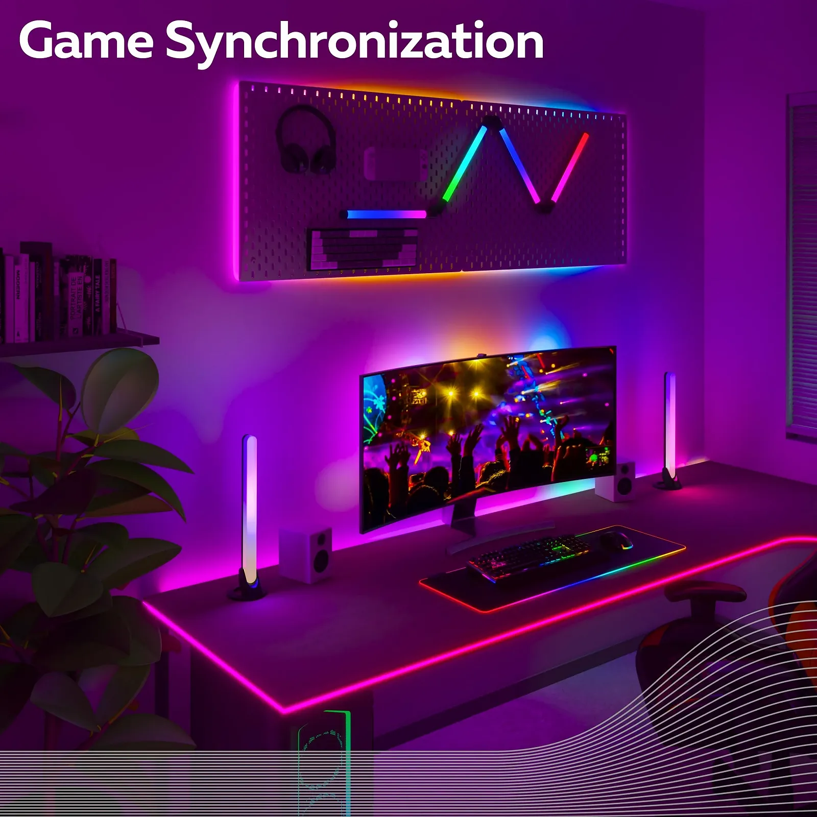 Світлодіодна панель для монітора CALEX Gaming LightBar RGBIC Razer Chroma Синхронізація з ПК, фото №4