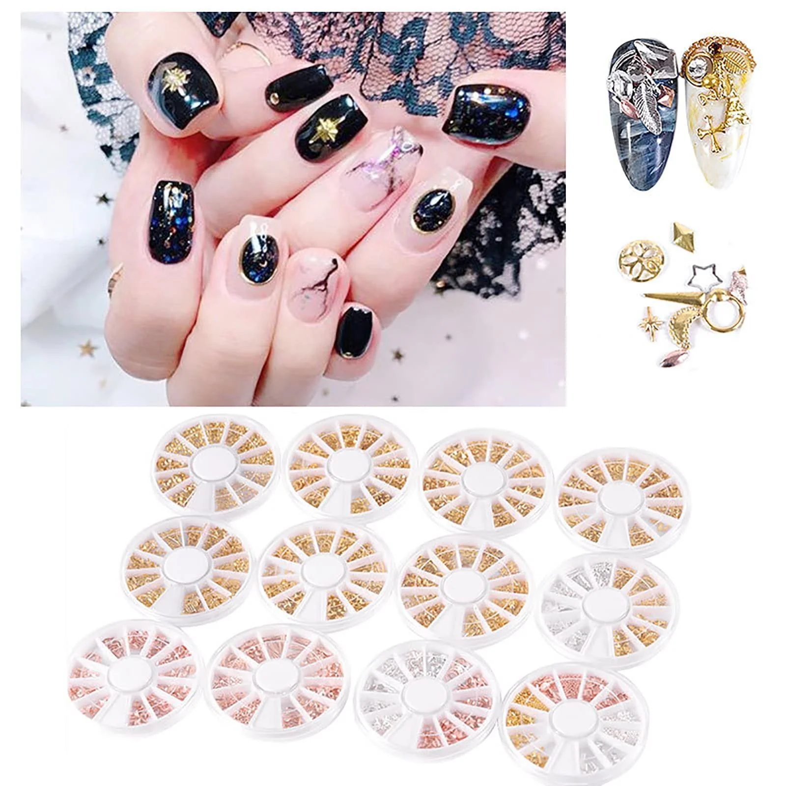 Стрази для нігтів Різні Кольори з коробкою для зберігання, фото №5 Стрази для нігтів Різні Кольори з коробкою для зберігання, фото №5